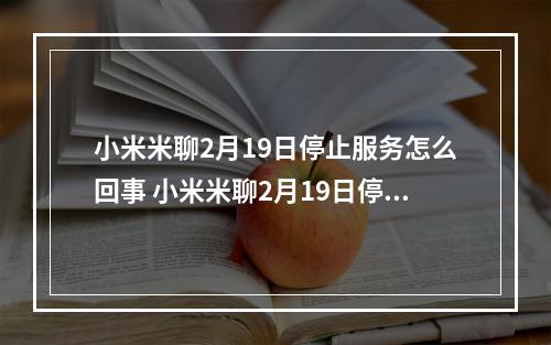 小米米聊2月19日停止服务怎么回事 小米米聊2月19日停止服务介绍--手游攻略网