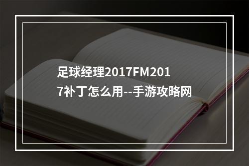 足球经理2017FM2017补丁怎么用--手游攻略网