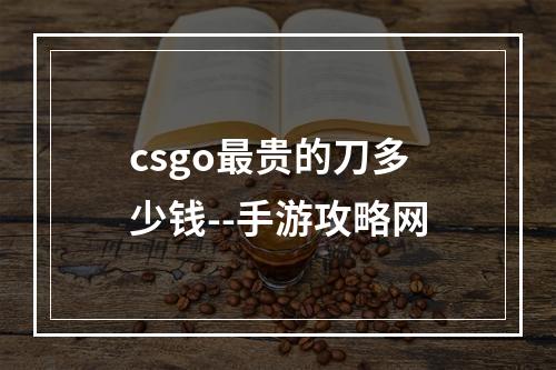 csgo最贵的刀多少钱--手游攻略网