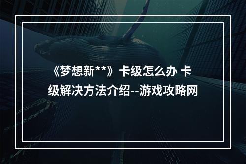 《梦想新**》卡级怎么办 卡级解决方法介绍--游戏攻略网