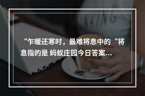 “乍暖还寒时，最难将息中的“将息指的是 蚂蚁庄园今日答案1月3日--手游攻略网