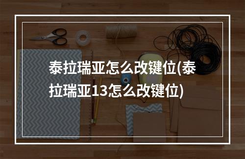 泰拉瑞亚怎么改键位(泰拉瑞亚13怎么改键位)