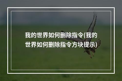 我的世界如何删除指令(我的世界如何删除指令方块提示)