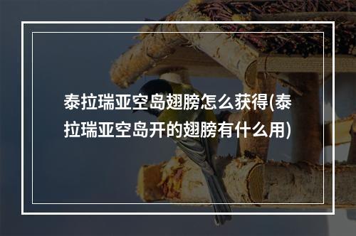 泰拉瑞亚空岛翅膀怎么获得(泰拉瑞亚空岛开的翅膀有什么用)