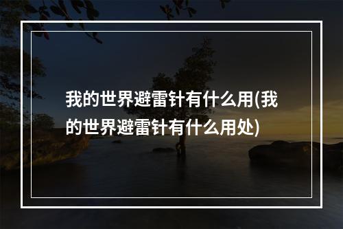 我的世界避雷针有什么用(我的世界避雷针有什么用处)