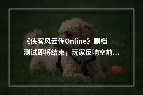 《侠客风云传Online》删档测试即将结束，玩家反响空前热烈--手游攻略网