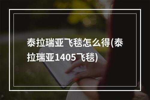 泰拉瑞亚飞毯怎么得(泰拉瑞亚1405飞毯)