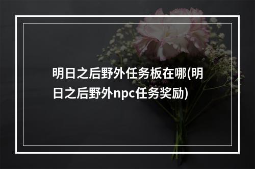 明日之后野外任务板在哪(明日之后野外npc任务奖励)