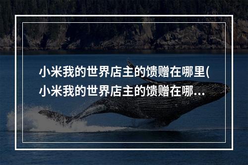 小米我的世界店主的馈赠在哪里(小米我的世界店主的馈赠在哪里领)