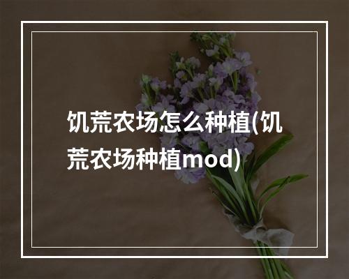 饥荒农场怎么种植(饥荒农场种植mod)