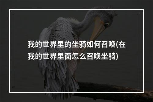 我的世界里的坐骑如何召唤(在我的世界里面怎么召唤坐骑)