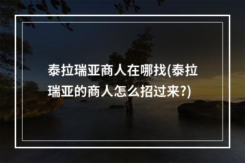 泰拉瑞亚商人在哪找(泰拉瑞亚的商人怎么招过来?)