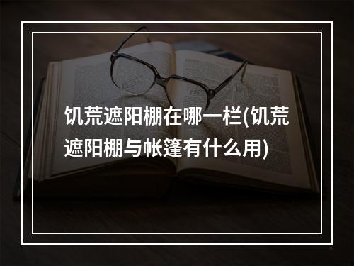 饥荒遮阳棚在哪一栏(饥荒遮阳棚与帐篷有什么用)