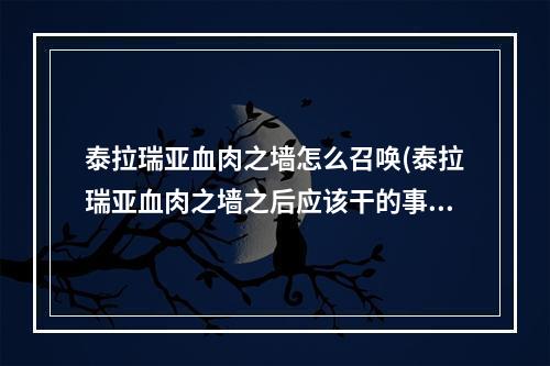 泰拉瑞亚血肉之墙怎么召唤(泰拉瑞亚血肉之墙之后应该干的事情)