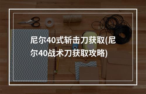 尼尔40式斩击刀获取(尼尔40战术刀获取攻略)