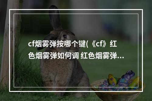 cf烟雾弹按哪个键(《cf》红色烟雾弹如何调 红色烟雾弹调节方法 )