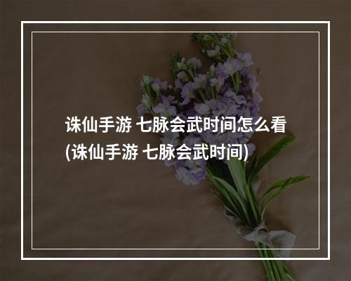 诛仙手游 七脉会武时间怎么看(诛仙手游 七脉会武时间)