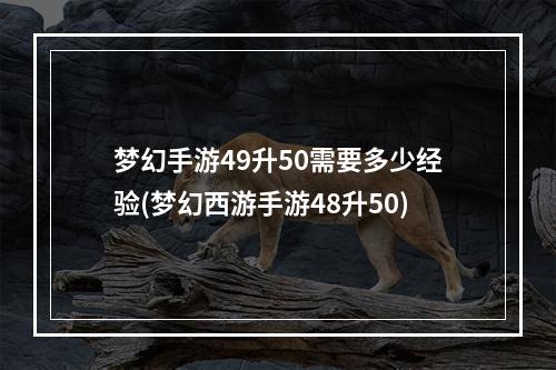 梦幻手游49升50需要多少经验(梦幻西游手游48升50)