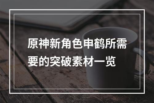 原神新角色申鹤所需要的突破素材一览