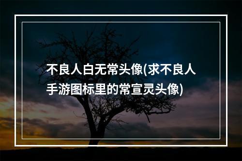 不良人白无常头像(求不良人手游图标里的常宣灵头像)