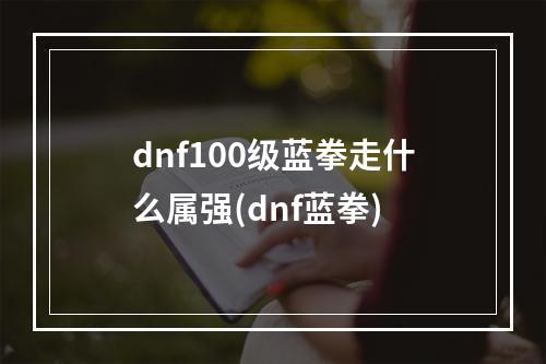 dnf100级蓝拳走什么属强(dnf蓝拳)