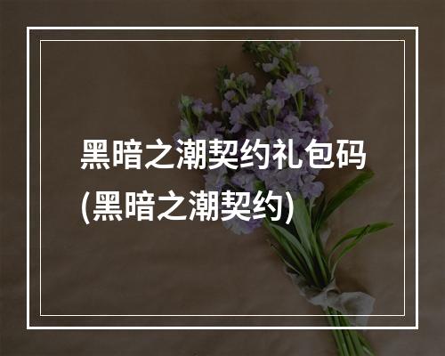 黑暗之潮契约礼包码(黑暗之潮契约)