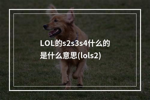 LOL的s2s3s4什么的是什么意思(lols2)