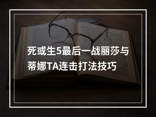 死或生5最后一战丽莎与蒂娜TA连击打法技巧