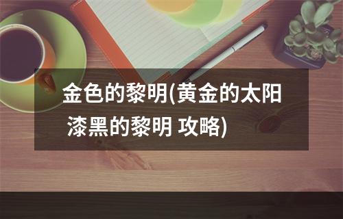 金色的黎明(黄金的太阳 漆黑的黎明 攻略)