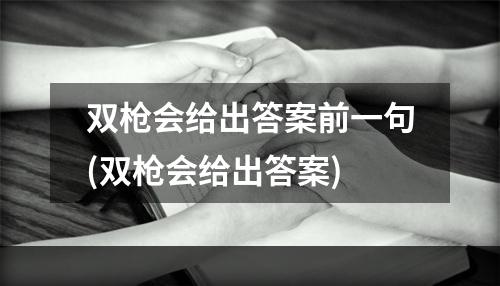 双枪会给出答案前一句(双枪会给出答案)