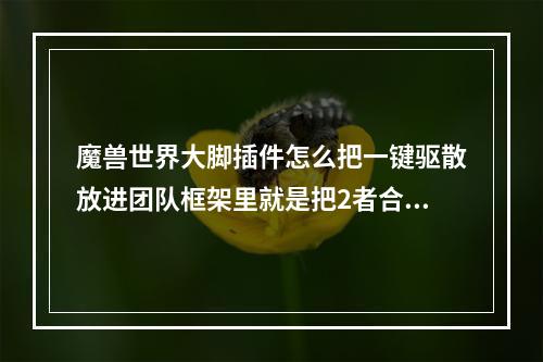 魔兽世界大脚插件怎么把一键驱散放进团队框架里就是把2者合二为一(魔兽世界合二为一)