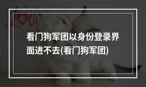 看门狗军团以身份登录界面进不去(看门狗军团)