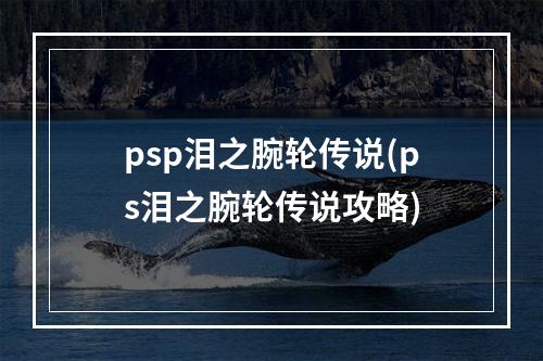 psp泪之腕轮传说(ps泪之腕轮传说攻略)