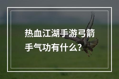 热血江湖手游弓箭手气功有什么？