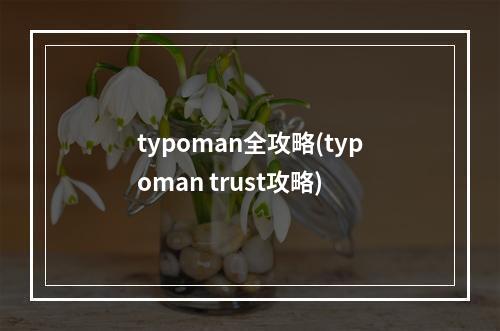 typoman全攻略(typoman trust攻略)