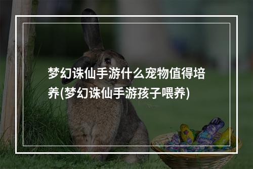 梦幻诛仙手游什么宠物值得培养(梦幻诛仙手游孩子喂养)