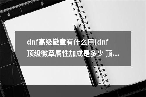 dnf高级徽章有什么用(dnf顶级徽章属性加成是多少 顶级徽章介绍)