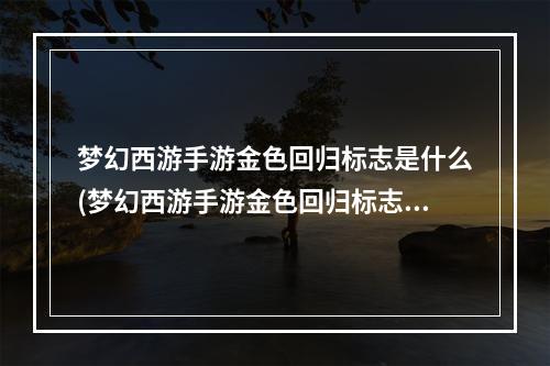 梦幻西游手游金色回归标志是什么(梦幻西游手游金色回归标志)