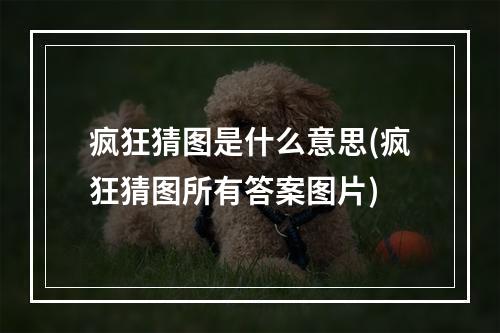 疯狂猜图是什么意思(疯狂猜图所有答案图片)