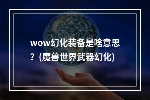 wow幻化装备是啥意思？(魔兽世界武器幻化)