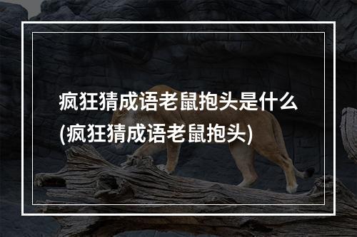 疯狂猜成语老鼠抱头是什么(疯狂猜成语老鼠抱头)