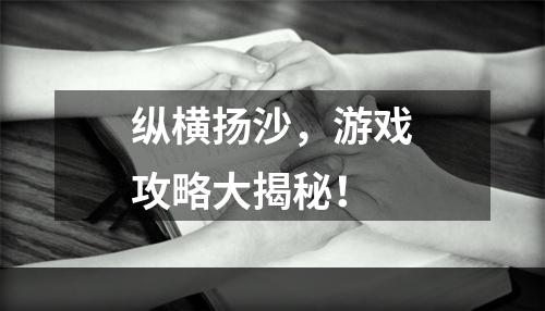 纵横扬沙，游戏攻略大揭秘！