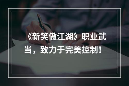 《新笑傲江湖》职业武当，致力于完美控制！