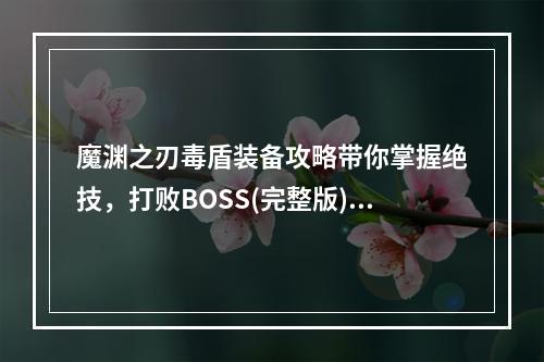 魔渊之刃毒盾装备攻略带你掌握绝技，打败BOSS(完整版)(魔渊之刃毒盾套装备怎么样分析前景与实用性(详解))