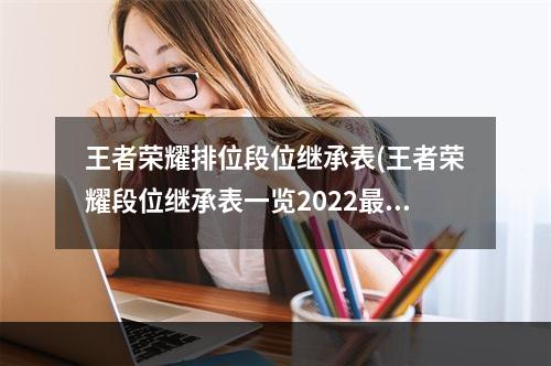 王者荣耀排位段位继承表(王者荣耀段位继承表一览2022最新 )