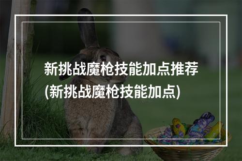 新挑战魔枪技能加点推荐(新挑战魔枪技能加点)