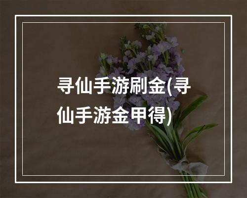 寻仙手游刷金(寻仙手游金甲得)