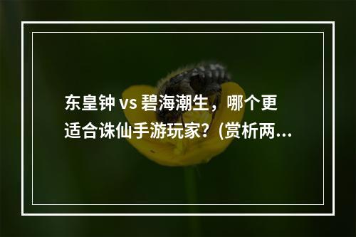 东皇钟 vs 碧海潮生，哪个更适合诛仙手游玩家？(赏析两种法宝）