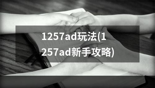 1257ad玩法(1257ad新手攻略)