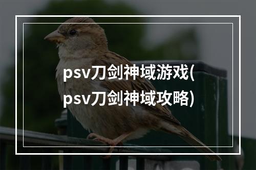 psv刀剑神域游戏(psv刀剑神域攻略)